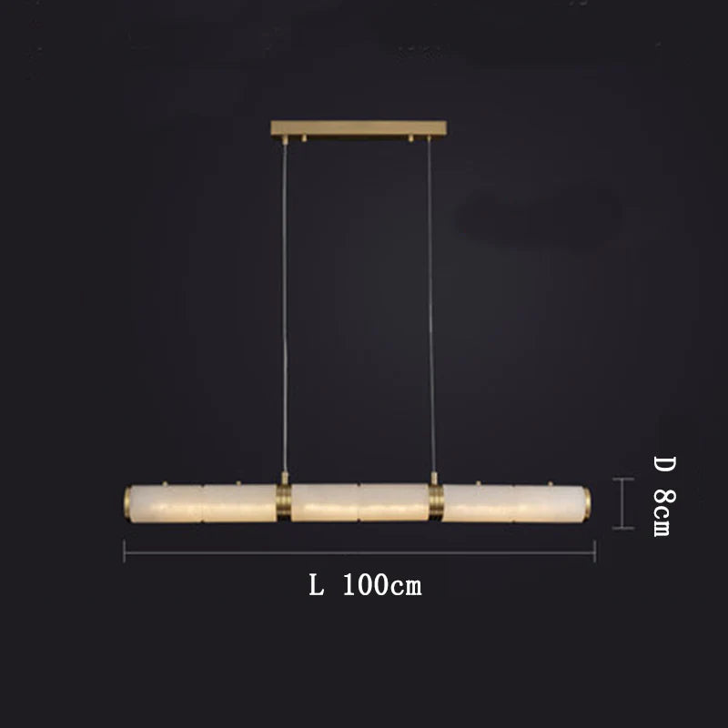 Alden Modern Linear Alabaster Chandelier