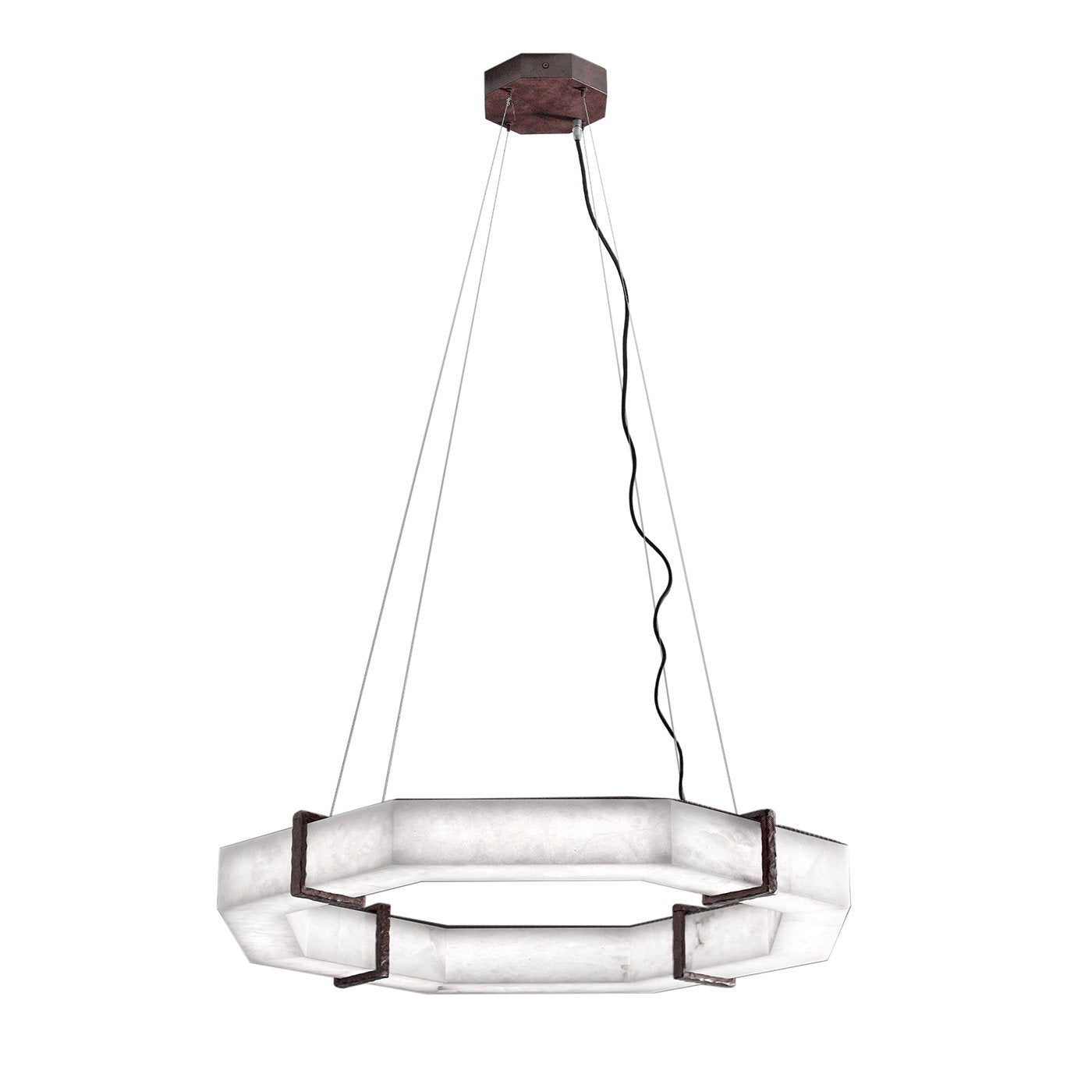 Blus Lighting Celine Retro Alabaster Living Room Chandelier, Round Lamp Lighting