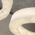 Blus Lighting Modern Luxury Alabaster Ring Chandelier, Modern Circular Chandelier