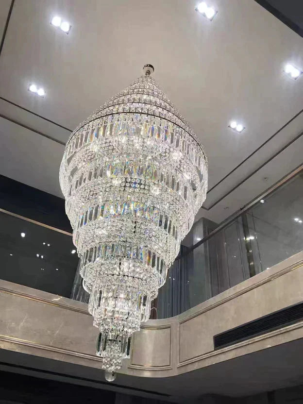 11-Tier Extra Large Crystal Chandelier in Chrome Finish