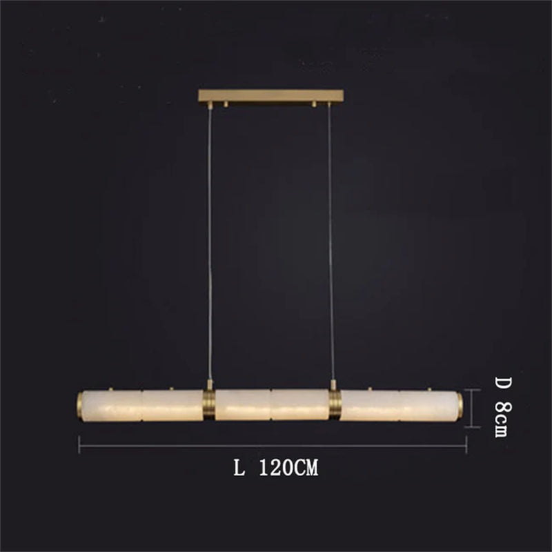 Alden Modern Linear Alabaster Chandelier