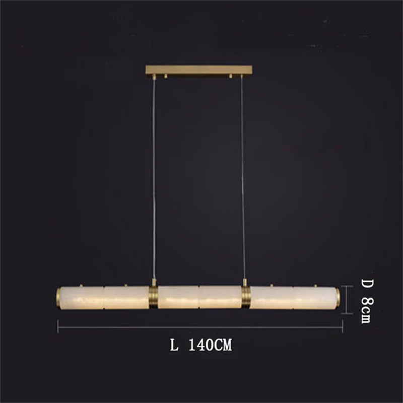 Alden Modern Linear Alabaster Chandelier