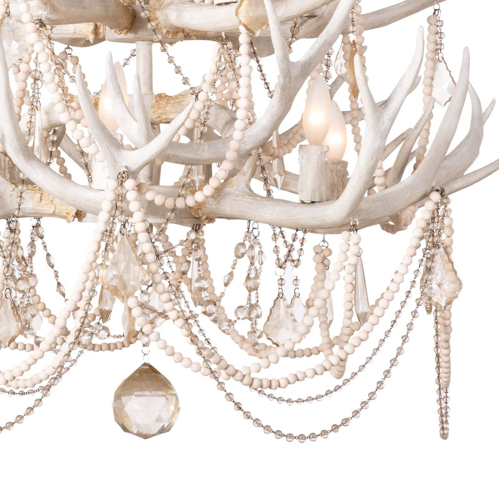 2-Tier Pure White Antler Chandelier