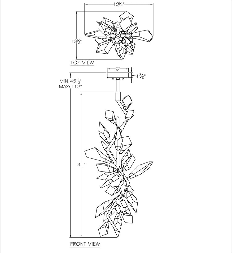 21026P 41" Crystal Pendant Light