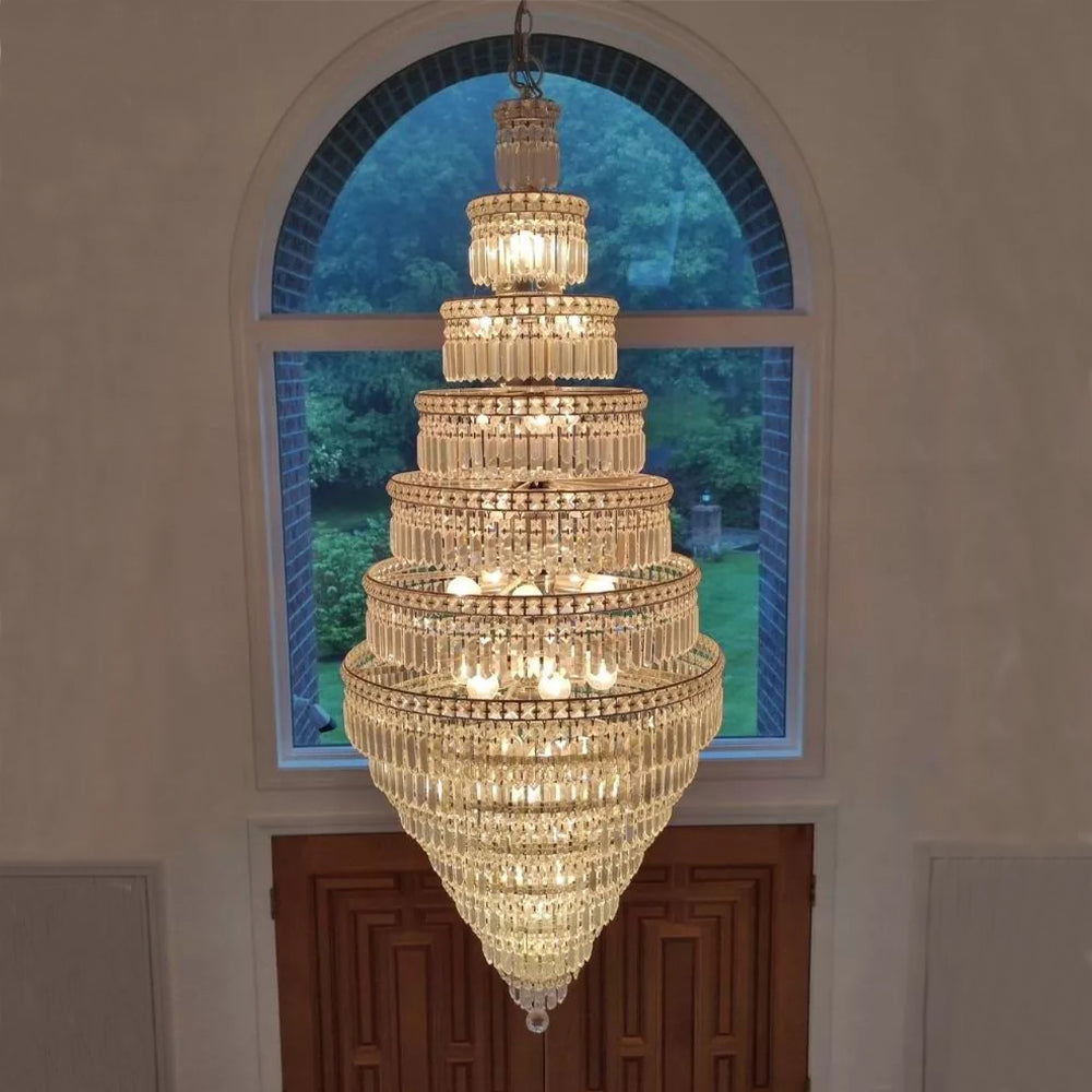 11-Tier Extra Large Crystal Chandelier in Chrome Finish