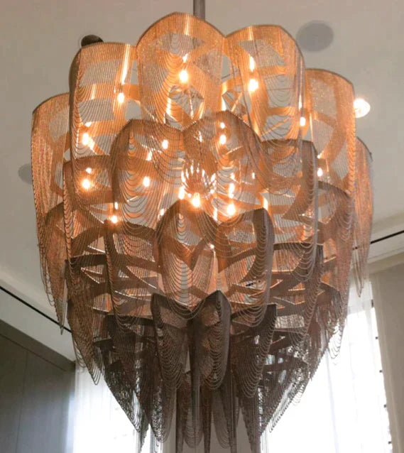 13/19-Light Extra Large Creative Multi-tiered Personalized Tassel Chandelier