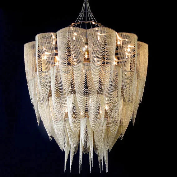 13/19-Light Extra Large Creative Multi-tiered Personalized Tassel Chandelier