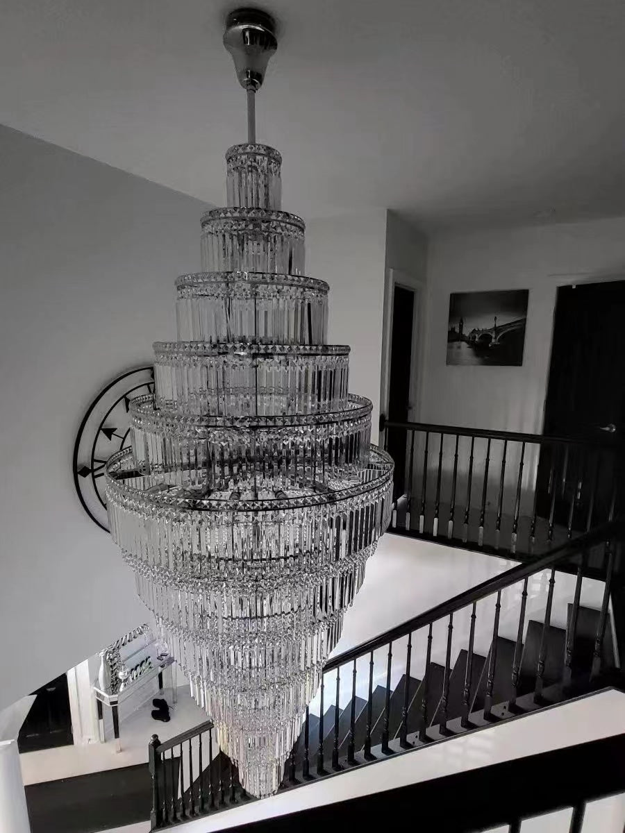 11-Tier Extra Large Crystal Chandelier in Chrome Finish