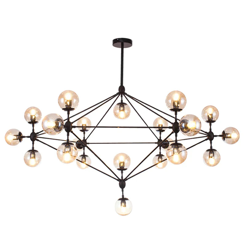 10/15/21-Light Black Diamond Industrial Glass Chandelier