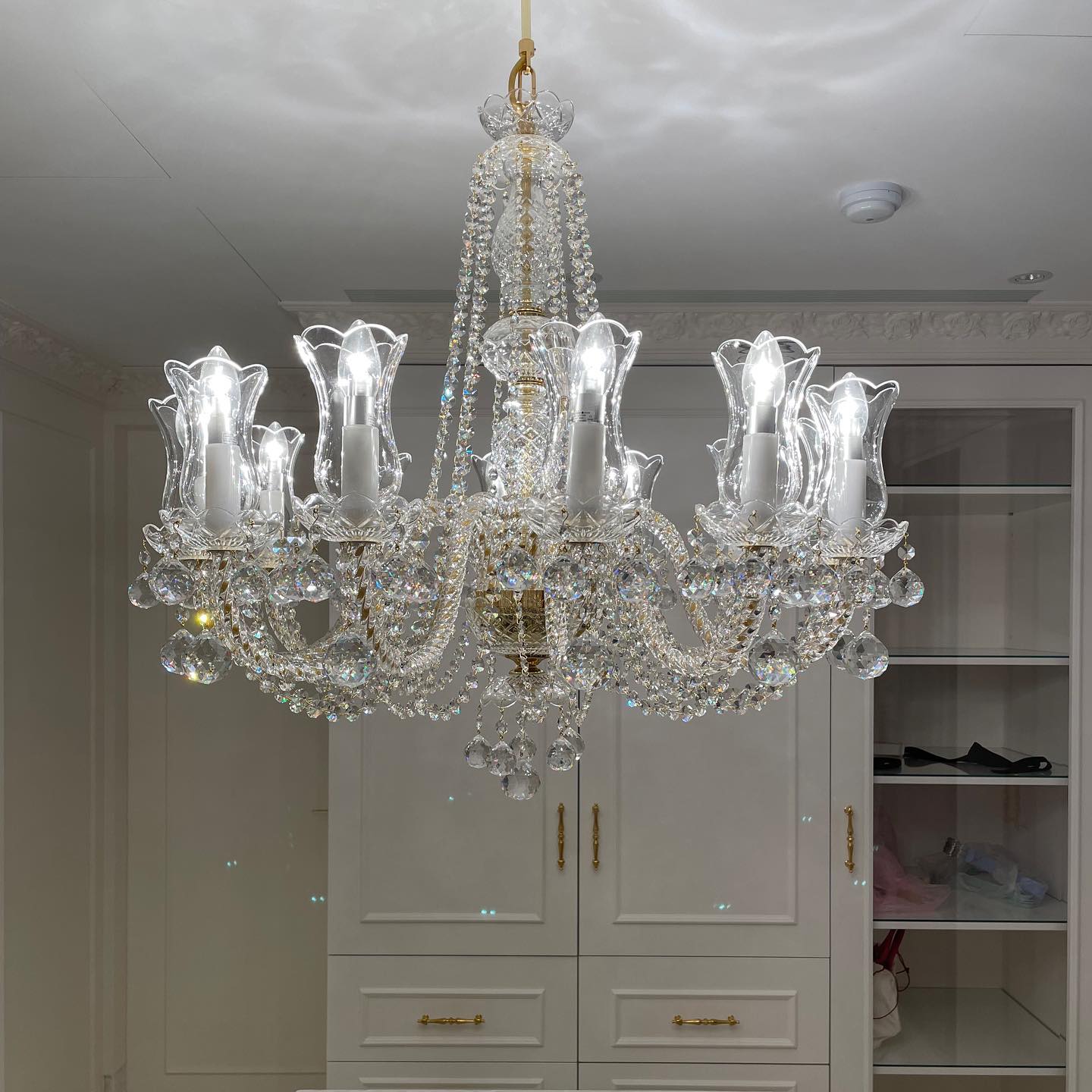 12/30-Light Candle Light Crystal Chandelier