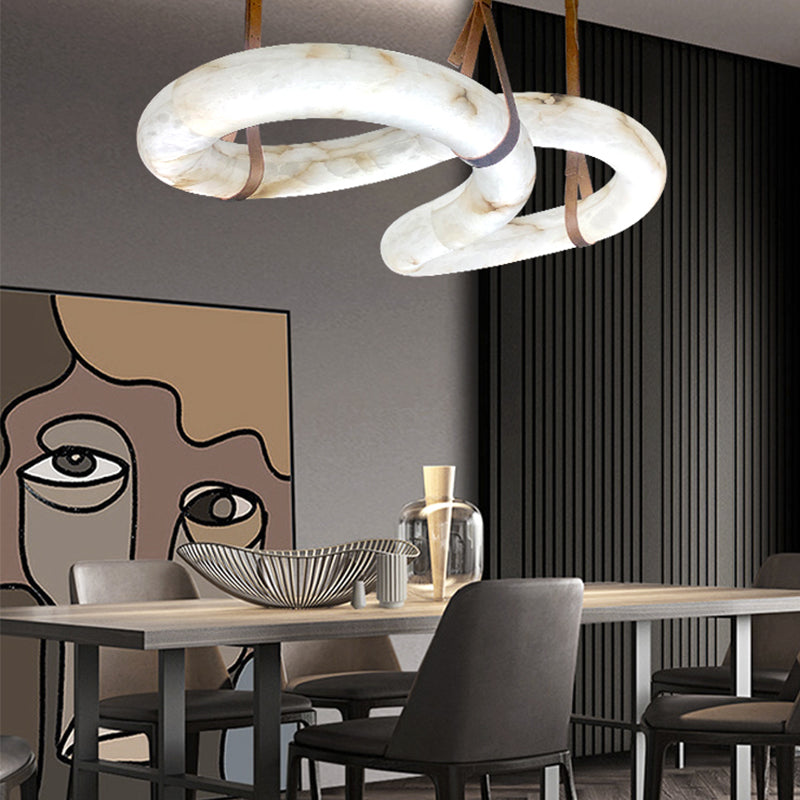 Blus Lighting Beverly Designer Contemporary Alabaster Pendant Light for Living Room