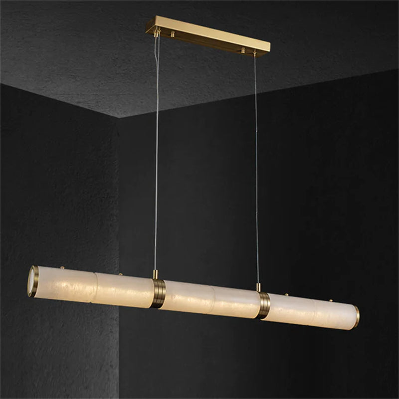 Alden Modern Linear Alabaster Chandelier