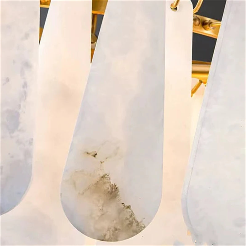 Suellen Alabaster Foyer Chandelier Lighting, Luxury Modern Lighting