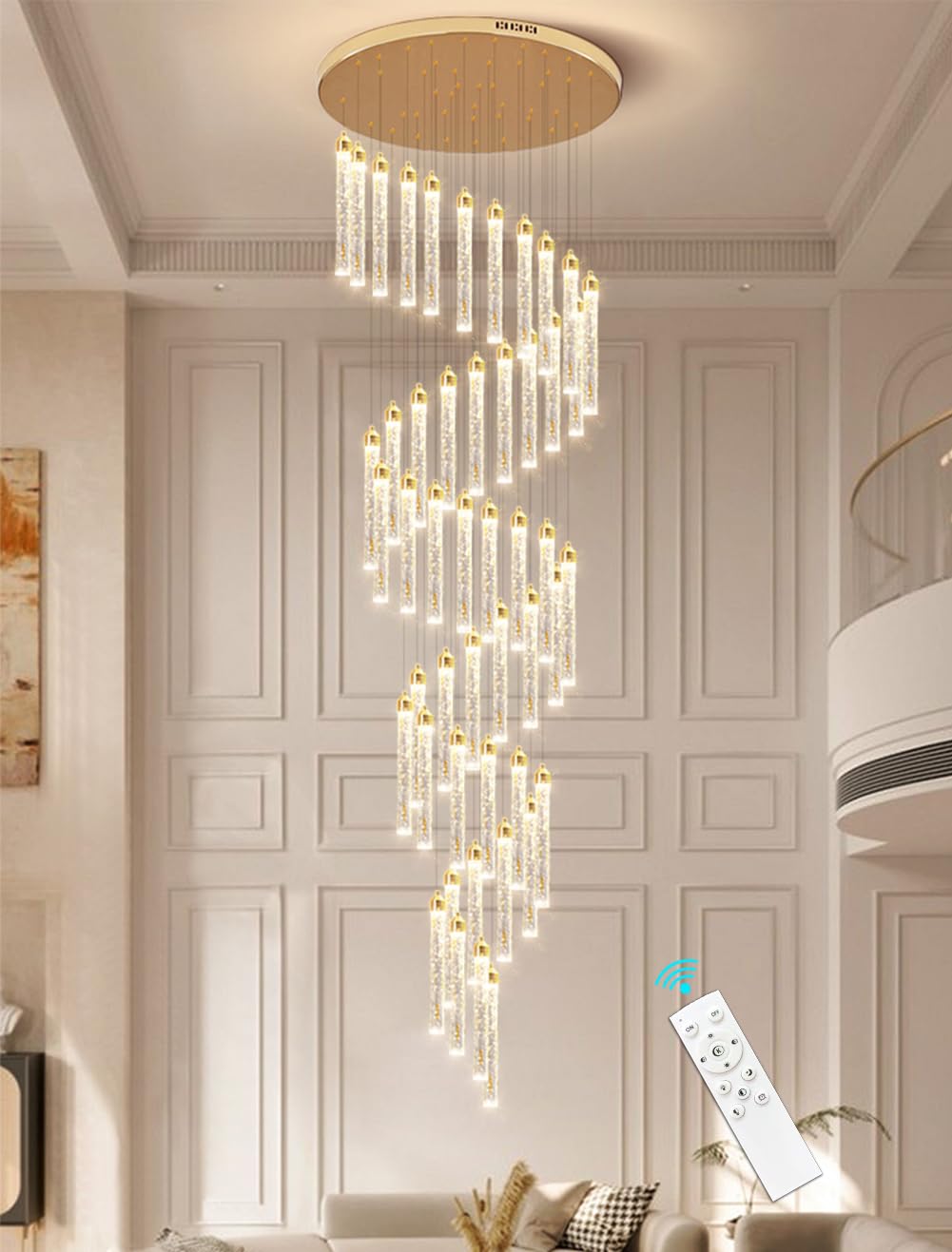 30-Lights High Ceiling Chandelier Modern LED Chandelier for Living Room