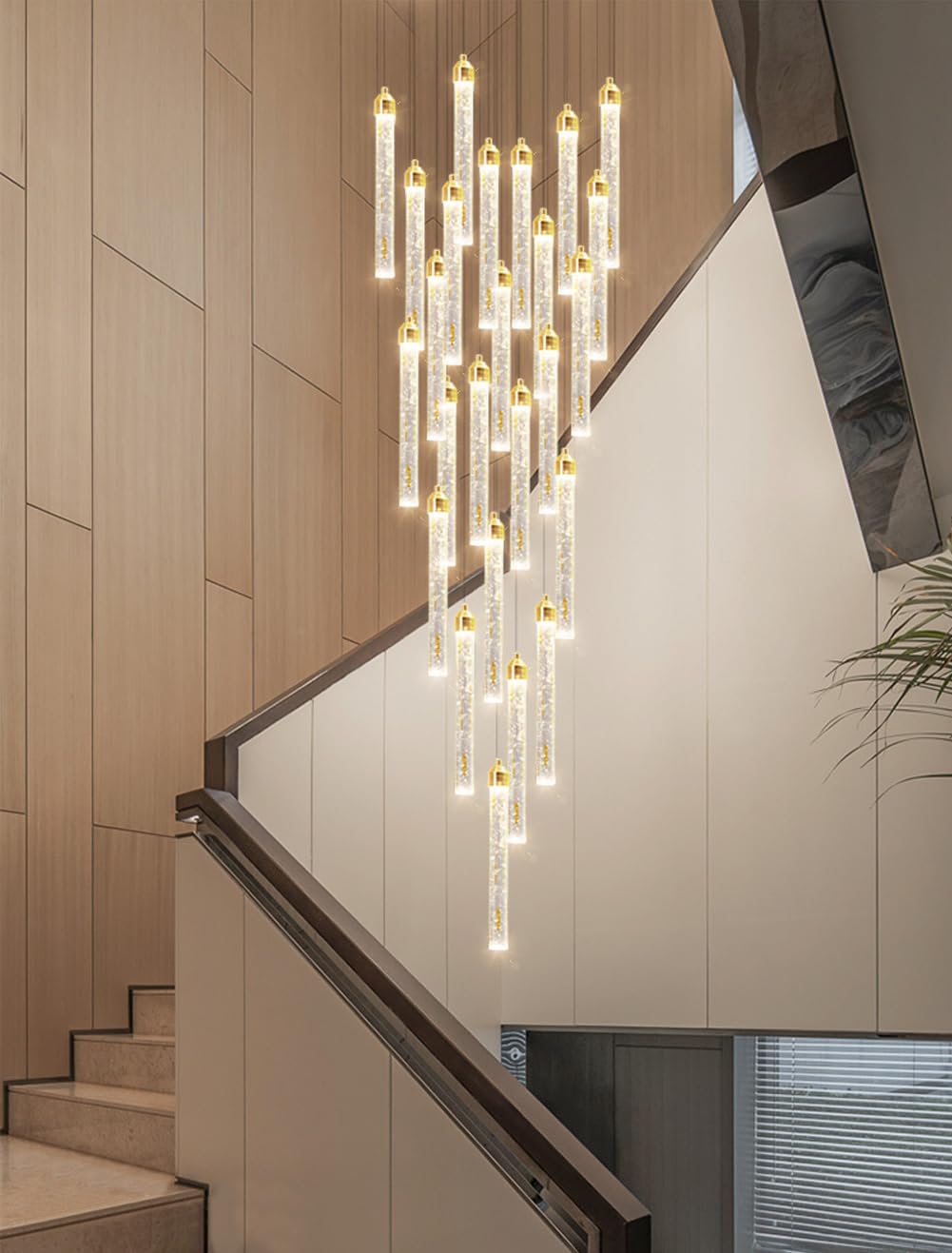 30-Lights High Ceiling Chandelier Modern LED Chandelier for Living Room