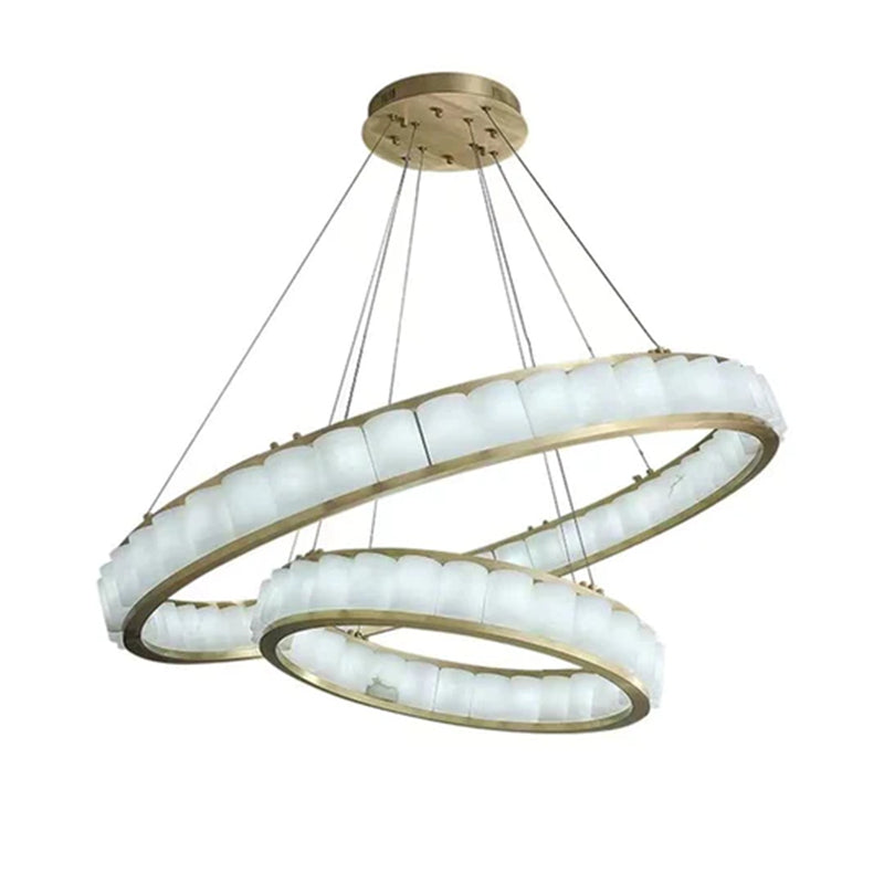 Blushlighting Alabaster Circle Round Pendent Light, Galaxy Pendant Light