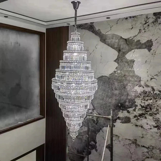 11-Tier Extra Large Crystal Chandelier in Chrome Finish