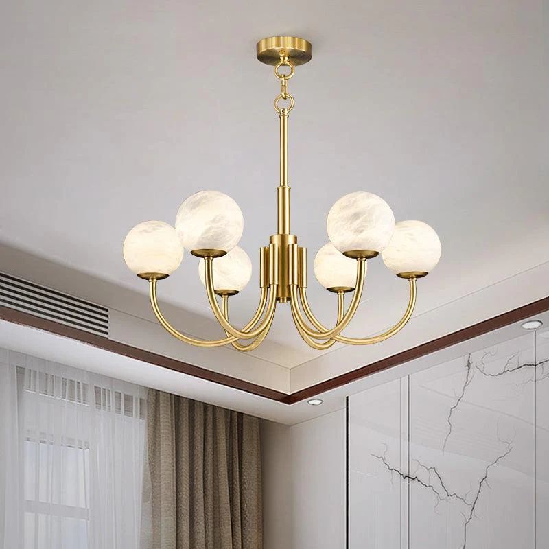 Blus Lighting Labster Modern Antique Brass Chandelier
