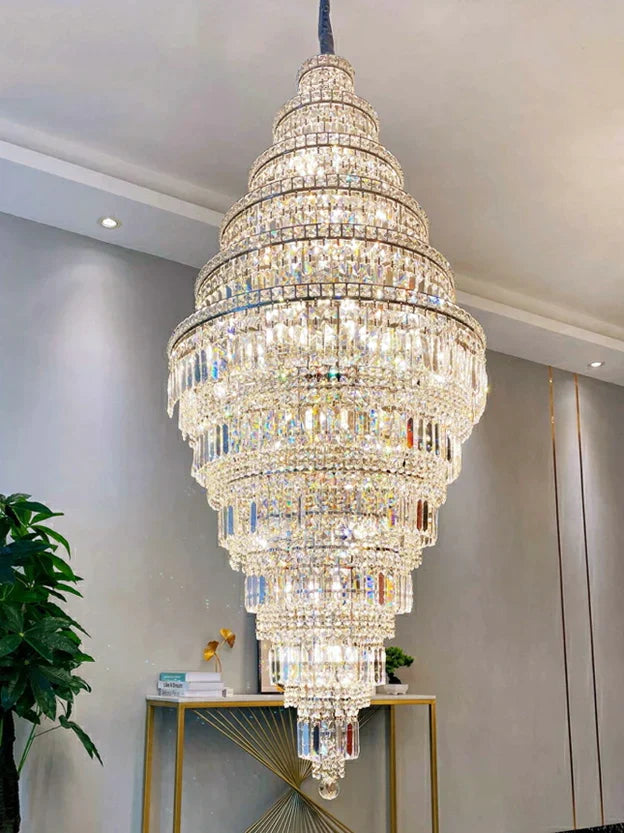 11-Tier Extra Large Crystal Chandelier in Chrome Finish
