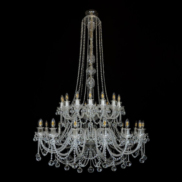 12/30-Light Candle Light Crystal Chandelier