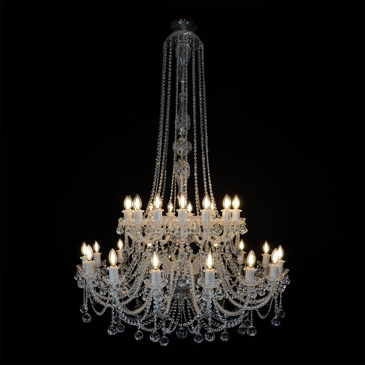 12/30-Light Candle Light Crystal Chandelier