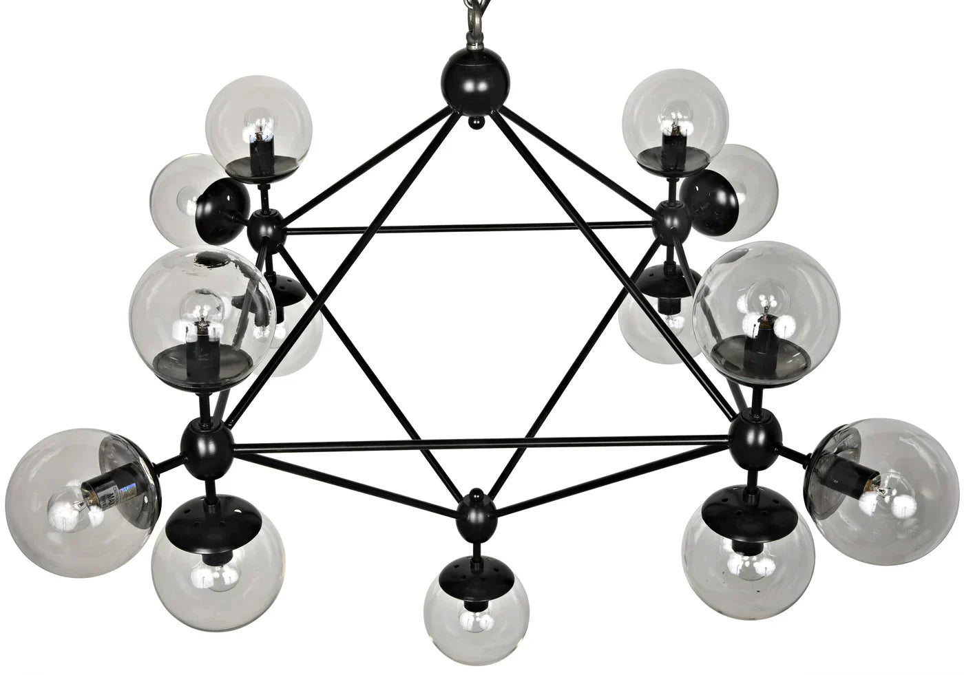 10/15/21-Light Black Diamond Industrial Glass Chandelier