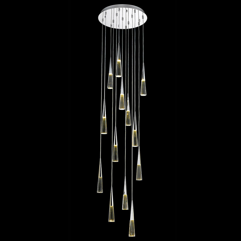 1/13/25-Light Polished Chrome Crystal LED Pendant