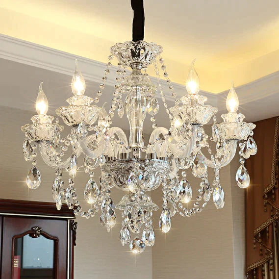 3/6/8/10/12/15/18/24/30/32-Light Antique European Candle Crystal Chandelier