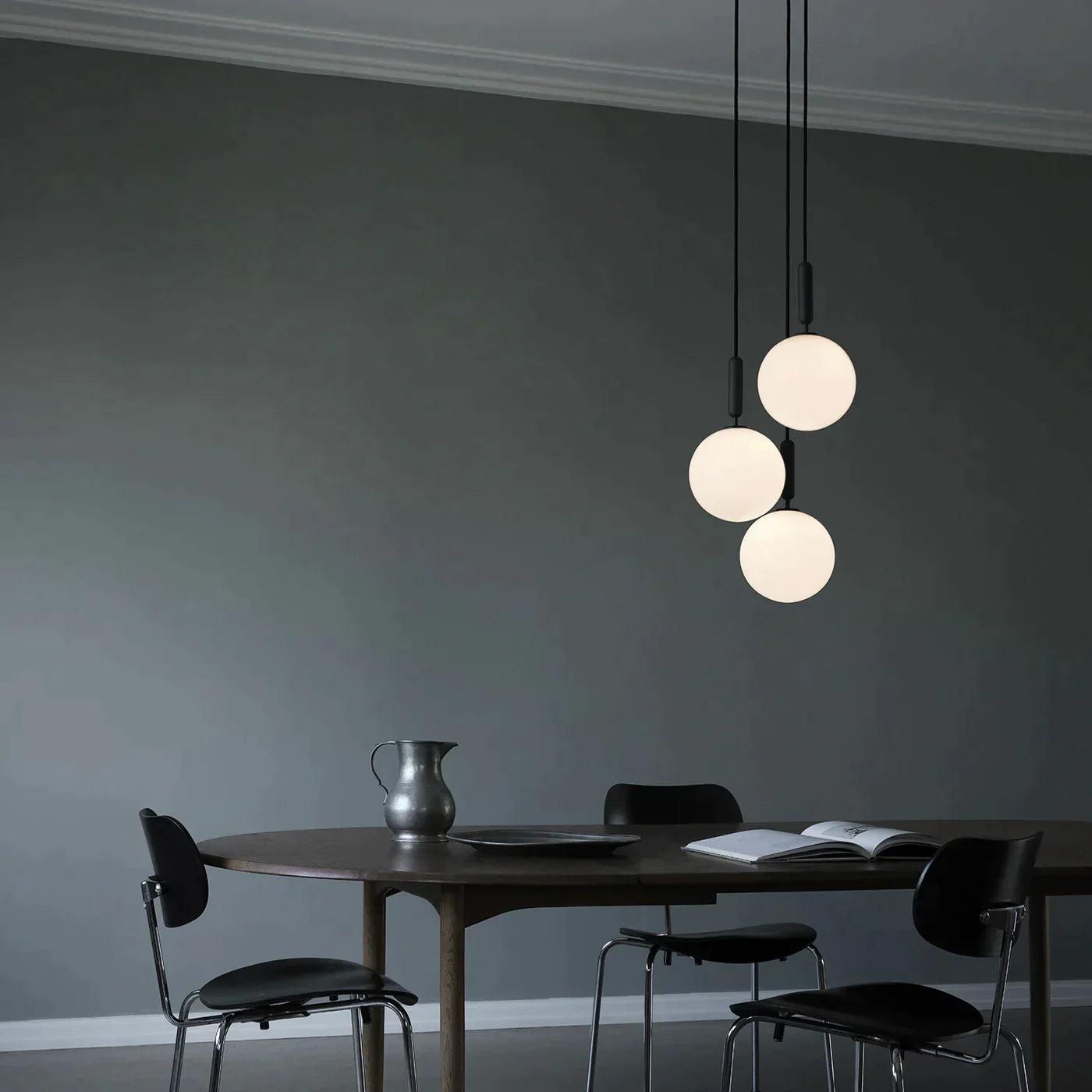 1/3/6/13-Globes Clear/White Glass Pendant Chandelier