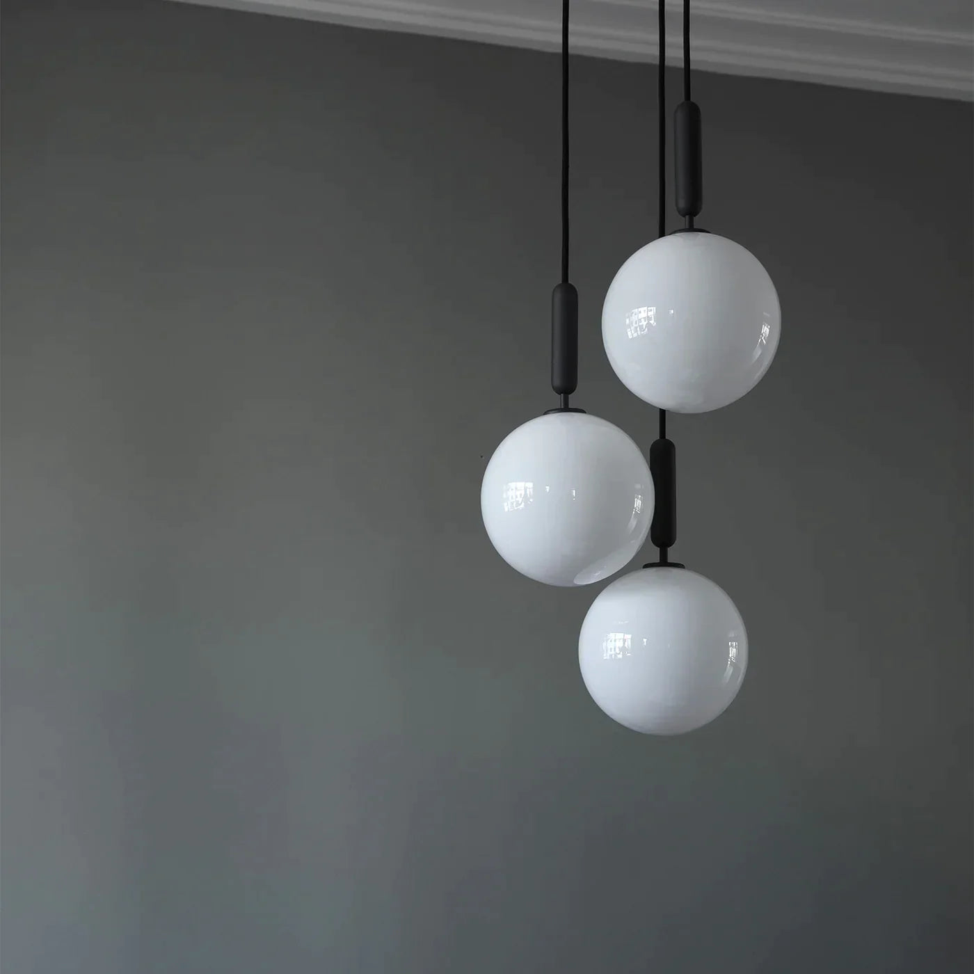 1/3/6/13-Globes Clear/White Glass Pendant Chandelier