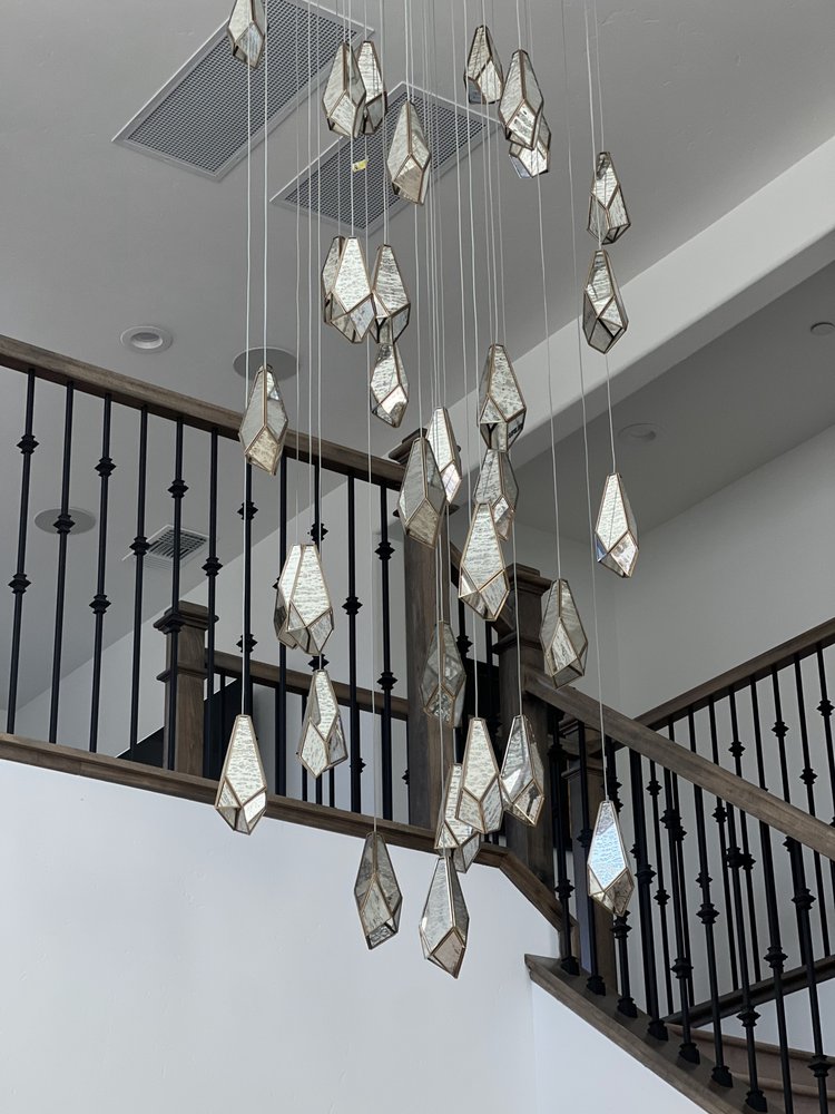 1/3/7/15/30/36-Light Diamond Mirror Multi-Drop Pendant Chandelier in Chrome/Antique Brass Finish