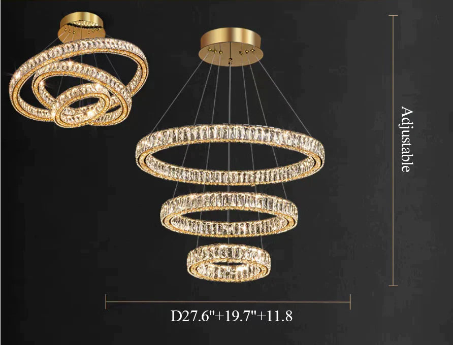 2/3/4/5/6/7/8/9-Rings Crystal Chandelier