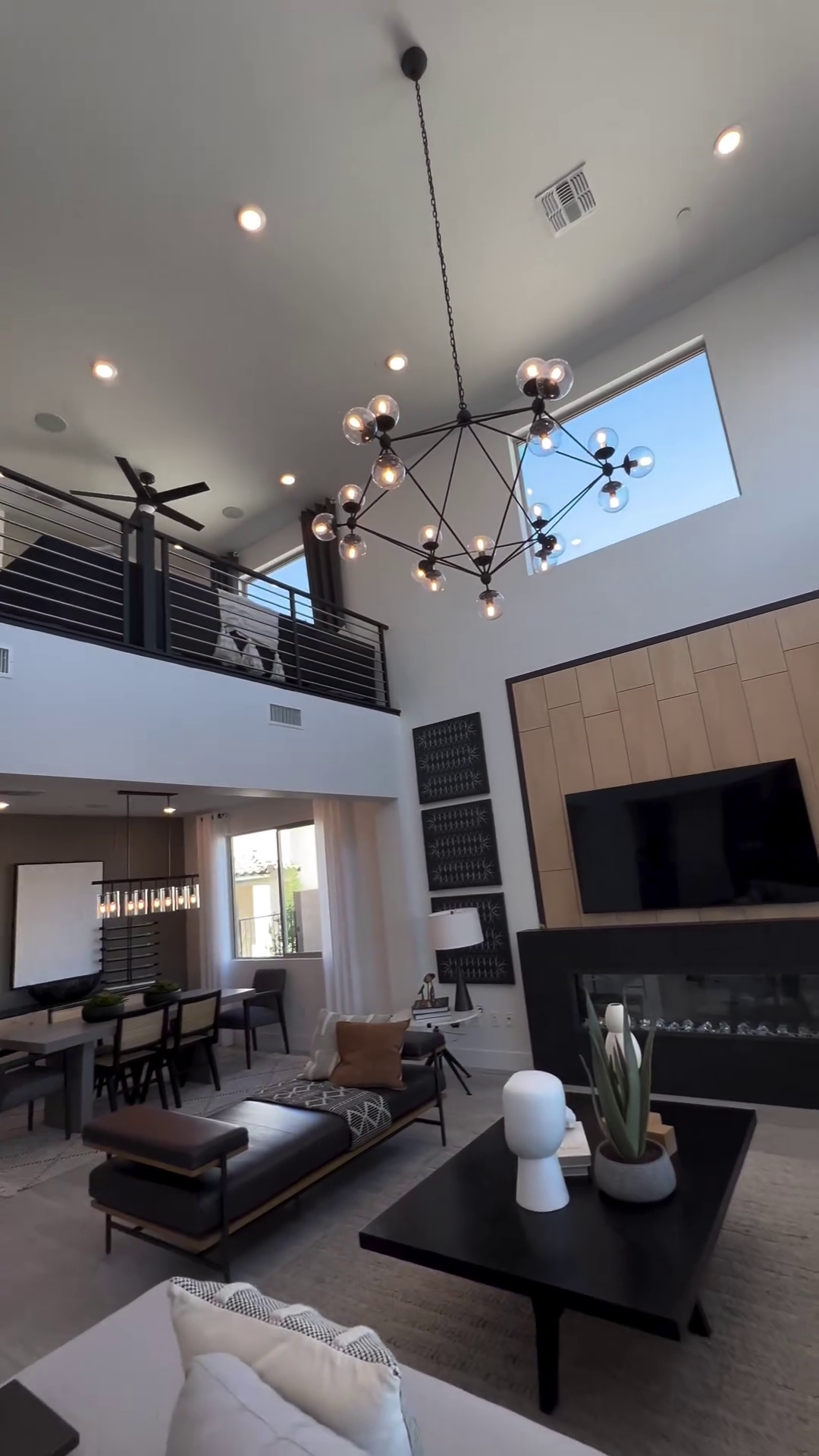 10/15/21-Light Black Diamond Industrial Glass Chandelier