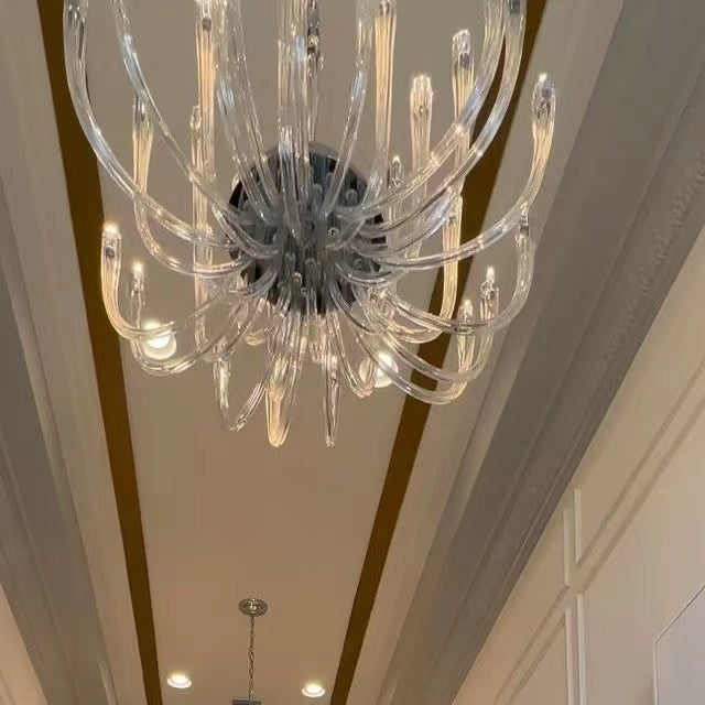 2023 Fashion 12/ 16/ 32 Lights Glass Chandelier Classic Candle Style Ceiling Light Fixture For Living/ Dining Room Decoration