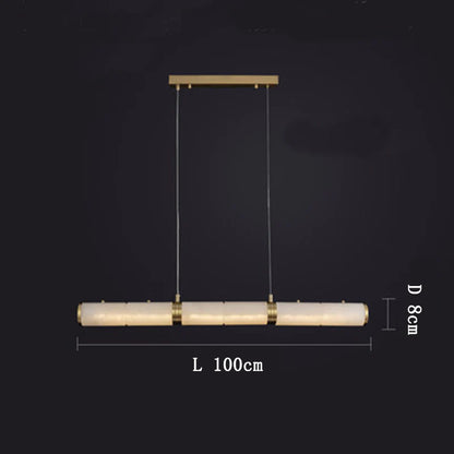 Alden Modern Linear Alabaster Chandelier