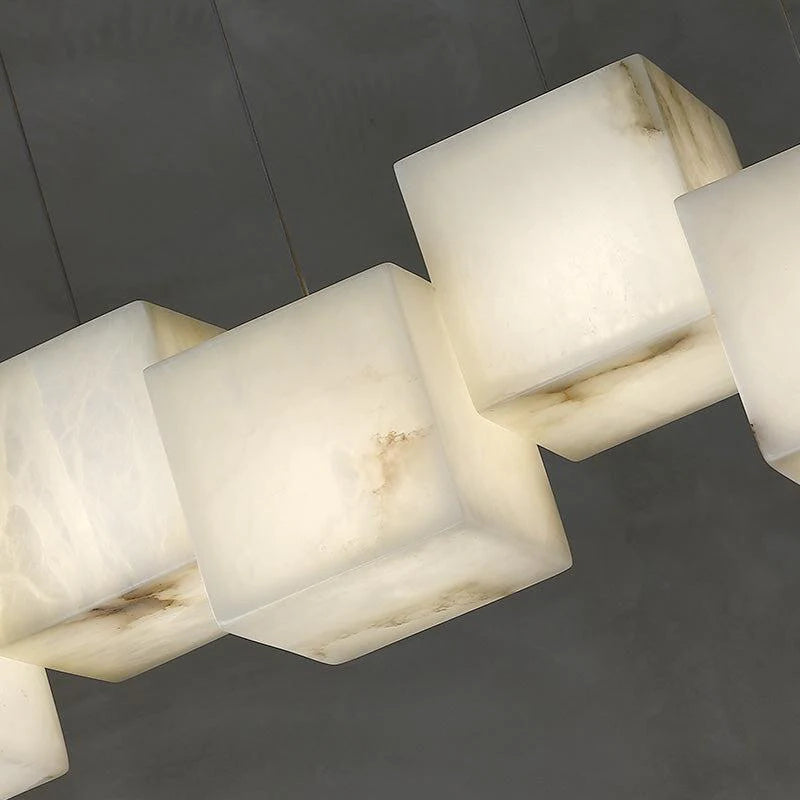 Alabaster Cubic Pendant For Dining Table, Kitchen Island Pendant
