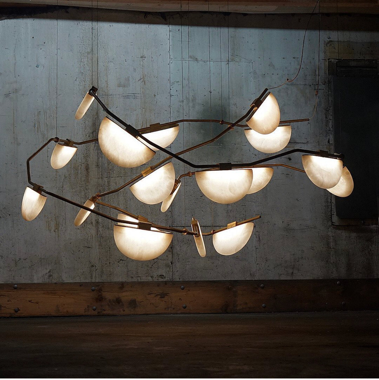 Blus Lighting Selena Alabaster Chandelier, Luxury Modern Chandelier for Living Room