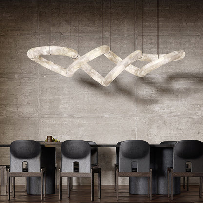 Blus Lighting Scarlett Designer Alabaster Pendant Light, Modern Luxury Inspired Lamp