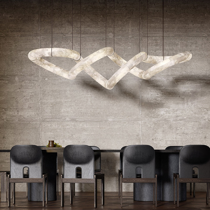 Blus Lighting Scarlett Designer Alabaster Pendant Light, Modern Luxury Inspired Lamp