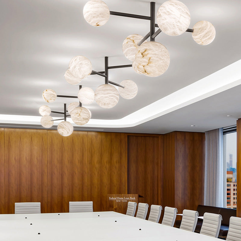 Blus Lighting Lola Modern Artistic Alabaster Pendant Light, Unique Chandelier Designs