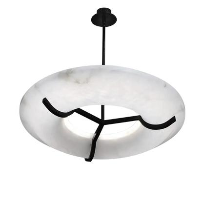 Blus Lighting Isla Round Alabaster Dining Room Chandelier, Modern Lamp