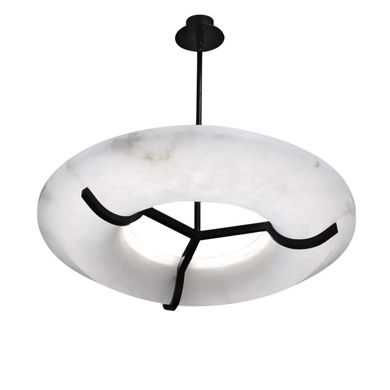 Blus Lighting Isla Round Alabaster Dining Room Chandelier, Modern Lamp