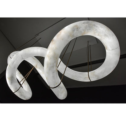 Blus Lighting Scarlett Designer Alabaster Pendant Light, Modern Inspired Chandelier
