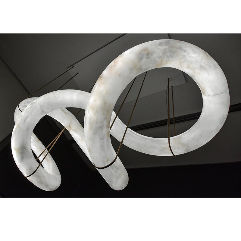 Blus Lighting Scarlett Designer Alabaster Pendant Light, Modern Inspired Chandelier