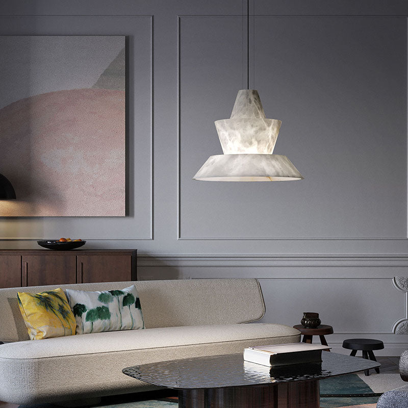 Blus Lighting Brianna Alabaster Dining Table Pendant Light, Designer Pendant Lights