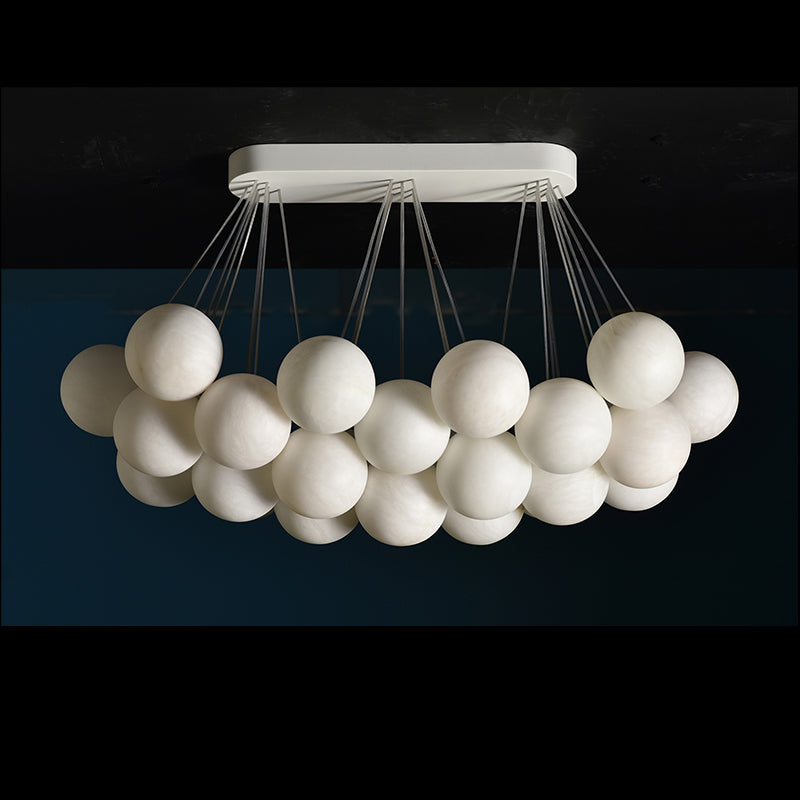 Blus Lighting Setlla 27-Alabaster Ball Chandelier, Luxury Model Lighting