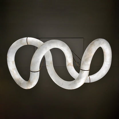 Blus Lighting Scarlett Designer Alabaster Pendant Light, Modern Inspired Chandelier