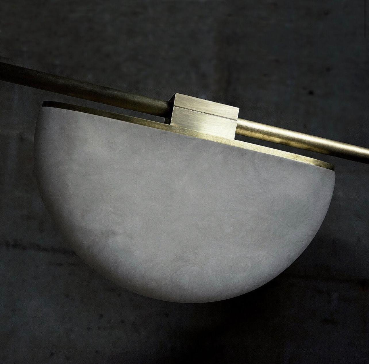 Blus Lighting Selena Alabaster Chandelier, Luxury Modern Chandelier for Living Room