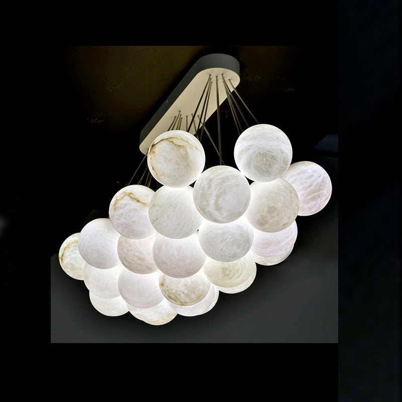 Blus Lighting Setlla 27-Alabaster Ball Chandelier, Luxury Model Lighting