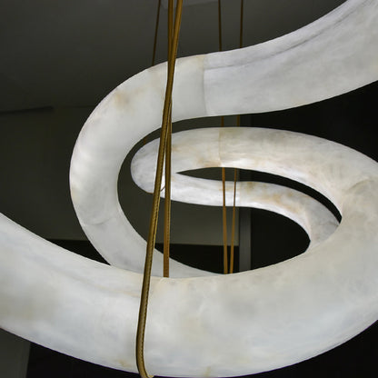Blus Lighting Scarlett Designer Alabaster Pendant Light, Modern Inspired Chandelier